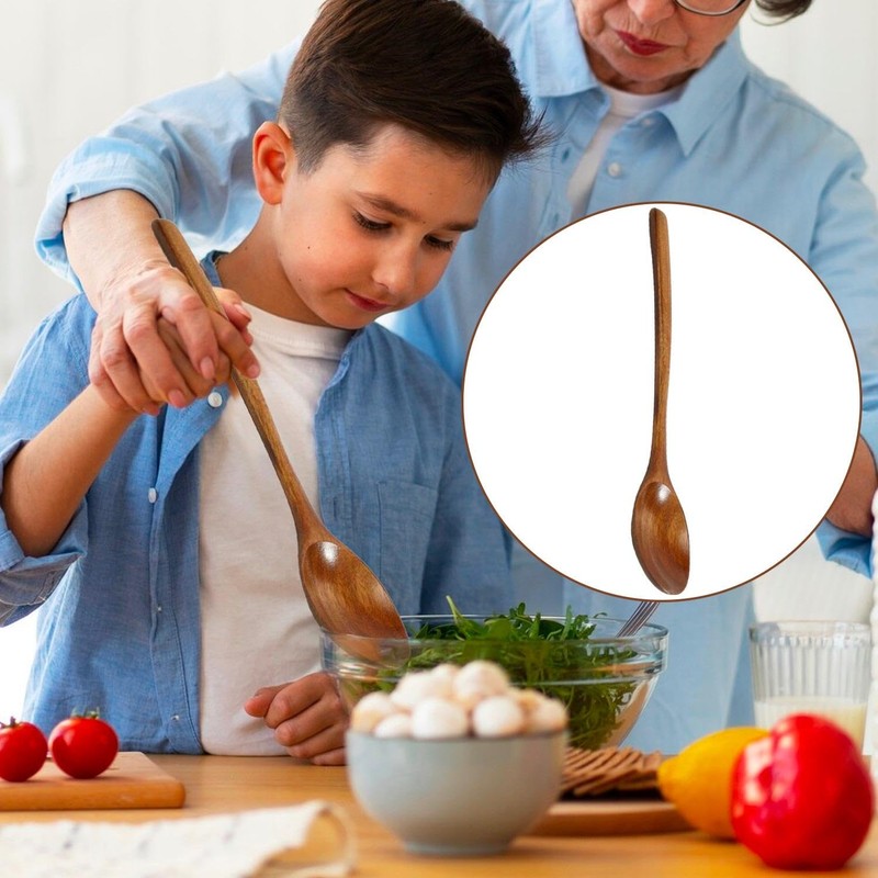 2 Pieces Cooking Spatula, 1 Piece Wooden Wooden Spoon, Chef