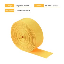 MECCANIXITY Flat Nylon Webbing Strap 1.5 Inch 10 Yards Gold Tone for Backpack, Luggage-rack