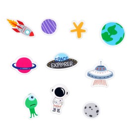Legami - 30 Pieces Bicycle Spoke Decorations Easy to Attach and Remove for Kids Space Theme