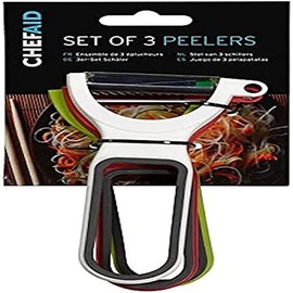 Chef Aid Set of 3 Stainless Steel Peelers, One for Peeling, one for Julienne and one for Slicing