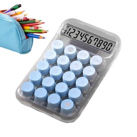 Calculator, Stylish, 10 Digit Calculator, Mini, Calculator, Cute, Blue, Large Display, Round Buttons, Convenient to Carry, Color Gradient, Ergonomic Design, Anti-Slip, For Home, School, Commerce