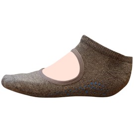 Britwear Ladies Women Yoga Pilates Ballet Dance Barefoot Workout Non Slip Grip Gripper Strap Socks Colour:Grey Size:UK 4-7