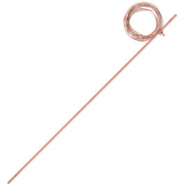 GOUNENGNAIL- 4FT Copper Clad Grounding Rod with 10ft Ground Wire, 3/8" Dia. Copper Bonded Ground Rod Equipped with Integrated Cable Clips((Set of 1) 4 Feet Ground Rod + 10ft Ground Wire)