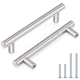 Probrico 10 Pack|4 Inch Modern Cabinet Handles Satin Nickel, Stainless Steel Cabinet Handles Drawer Dresser Pull for Kitchen Cupboard Wardrobe Closet Bathroom Vanity