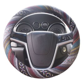 Mayco Bell 2018 Ethnic Style Coarse Flax Cloth Car Steering Wheel Covers Car Steering Wheel Cover Anti-slip and Sweat Absorption Car Wrap Cover, 38,1 cm