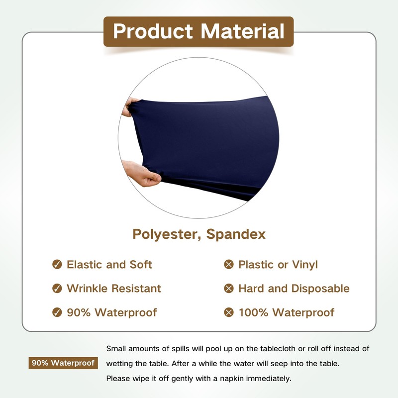 Nacuci Square Fitted Table Cover Elastic Tablecloth Stretch Spandex Table