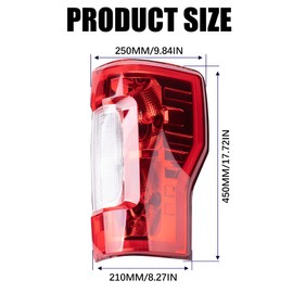 MRELC Right Passenger Side Tail Light Compatible With 2017-2019 Ford F-250 F-350 Super Duty Rear Brake Lamps Replacement Taillights Bulb Included–Direct Fit, Durable ABS, (No Blind Spot/LED)