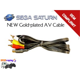 SEGA NEW,  Sega Saturn Gold-plated, S-Video AV RCA Composite Cable - US SELLER!