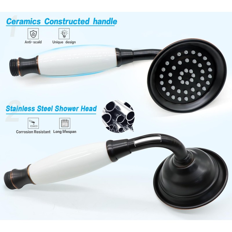 ENGA Vintage Hand-held Shower Rain Sprayer Telephone Shaped Ceramic Shower