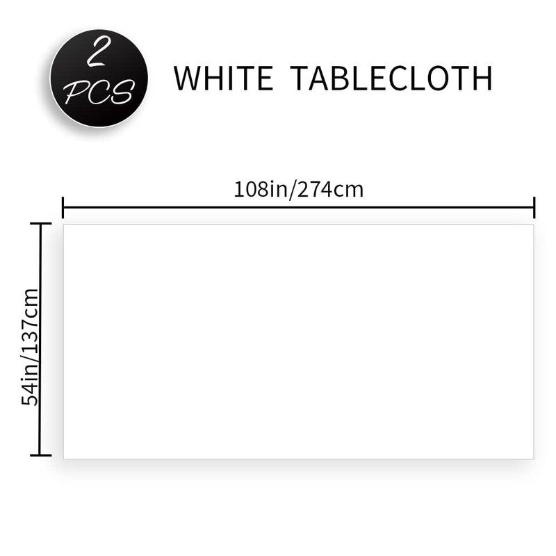 White Tablecloth Christmas Tablecloth White Plastic Tablecloth 2 Pcs Rectangle
