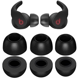 BLLQ Ohrstöpsel aus Memory-Schaum, kompatibel mit Beats Fit Pro Schaumstoff-Ohrstöpsel, S/M/L, 3 Paar, Schwarz (Schaumstoffspitze Fit Pro Black)