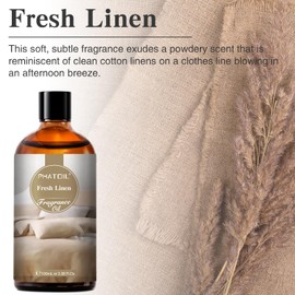 PHATOIL Fresh Linen Fragrance Oils for Diffuser, 3.38FL.OZ Diffuser Oils for Home, Perfect for Aromatherapy, Humidifiers, Yoga, DIY Candle and Soap Making - 100ml
