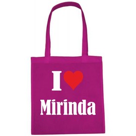 'Bag "I Love Mirinda" Größe "38x42" Pink Color Print White