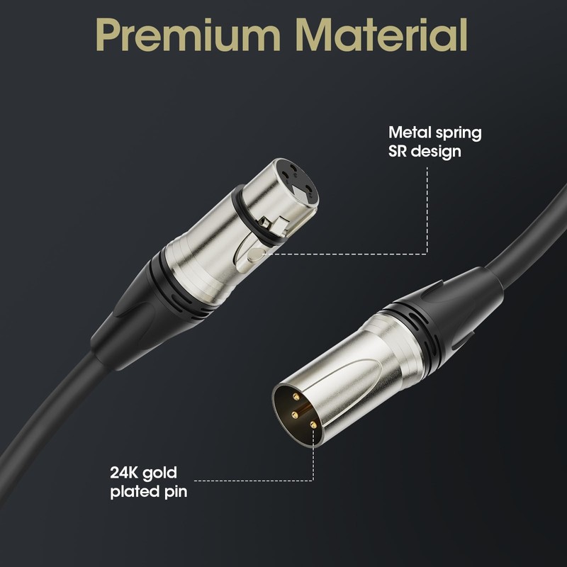COOLSELL XLR Cables, 20ft Microphone Cable, XLR Male to Female