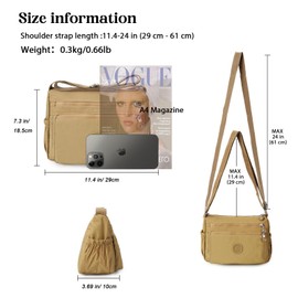 AFKOMST Crossbody Bags for Women Casual Handbags & Shoulder Bags Nylon Tote Bag Lightweight Waterproof Messenger Bag Anti Theft Bag