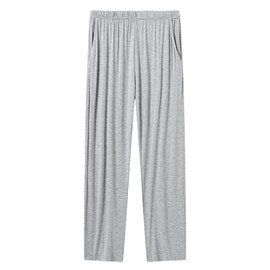 Mens Soft Knit Pajama Pants Sleep Lounge Bottoms Lightweight Loungewear Pj Pants With Pockets (Light Gray, S)