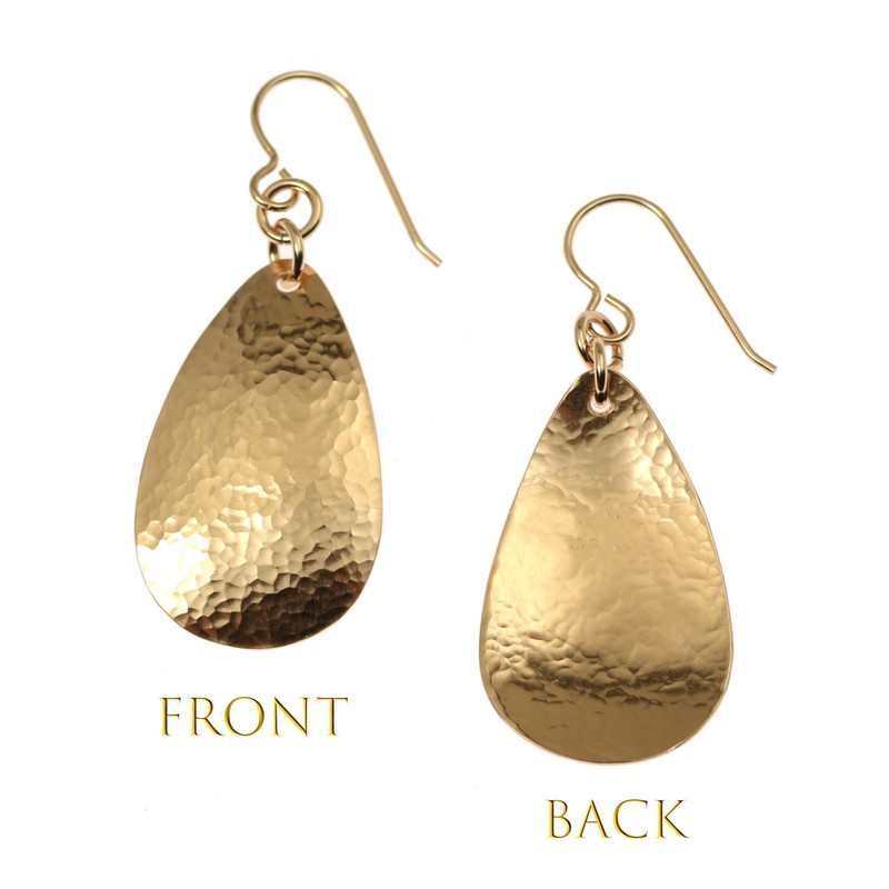 Hammered Bronze Teardrop Earrings