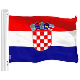 USA American & Croatia Croatian Flags 3x5 FT Combo Printed 150D Polyester By G128