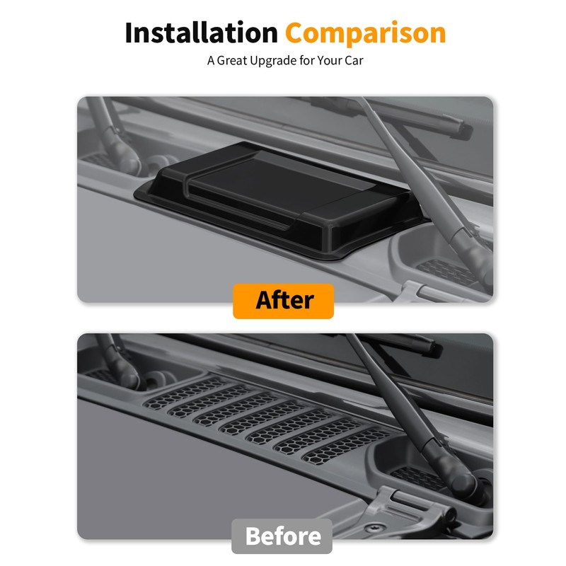 Hoolcar Hood Vent Hood Scoop Vent Cover for 2018-2025 Jeep