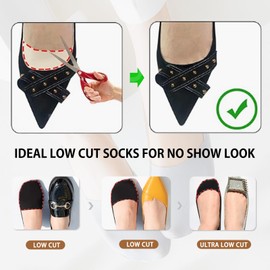 Caudblor 6 Pairs Invisible Non -Slip Woman Short Socks Low Cut Liners & Ankle Socks Black Gray Nude 4-6 6-8