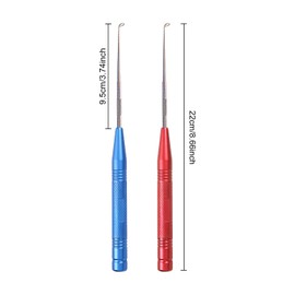 Lunaanda Pack of 2 Stainless Steel Hook Remover Fishing, Fishing Unhooking Disgorger, Sturdy Fishing Hook Remover, Portable Hook Remover Fish, with Storage Tube, Fishing Accessories (Red + Blue)