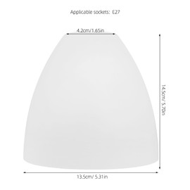 Baluue Glass Lampshade for E27 Replacement Glass Chandelier Ceiling Lamp, White Matte for Home or Hotel Decoration, 14.5 x 13.5 cm