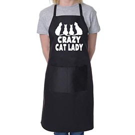 Print4U Crazy Cat Lady BBQ Cooking Funny Novelty Apron Black