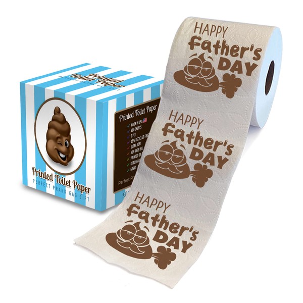 Printed TP Happy Fathers Day Cartoon Printed Toilet Paper Roll