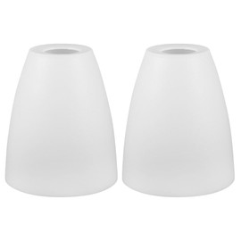 Garneck Pack of 2 Small Plastic Lampshade in White - Replacement Lampshade for Lights - Ideal for Ceiling Lamps, Wall Lamps and Pendant Lights with 42 mm Hole Diameter