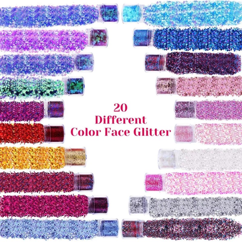 Chunky Brillo Holográfico Cosmético Grueso 200g 20 Colores