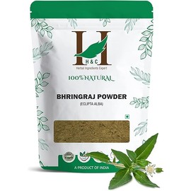 H&C- 100% Natural Bhringraj Powder for Hair (227g / 0.5 LB/ 08 oz) - Hair Growth Rejuvenator from Indian Ayurveda