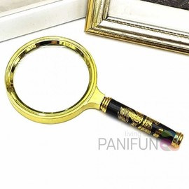 High-quality gold frame L magnifying glass, portable magnifying glass, small magnifying glass, circular magnifying glass, pretty magnifying glass antique magnifying glass 2ea