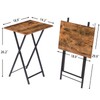 HOOBRO Folding TV Tray Tables, Set of 4 TV Trays