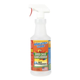 Absolutely Clean Amazing Bird Cage Cleaner and Deodorizer - Just Spray/Wipe - Safely & Easily Removes Bird Messes Quickly and Easily - Made in The US (32oz Spray Bottle)