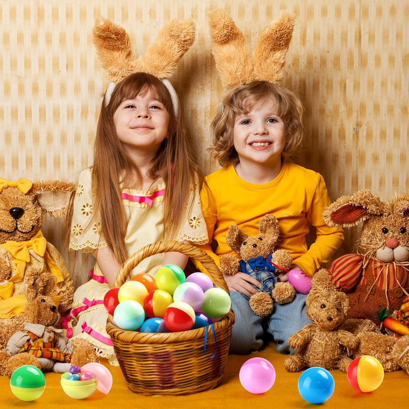 MiniInflat 120 Pcs 2 Inch Empty Vending Machine Capsules Colored