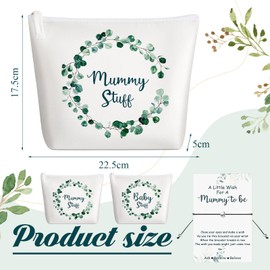 Ylinge Mum to Be Gifts for Baby Shower Pregnancy Gifts for Mum Mummy to Be Gifts New Mum Gifts Cosmetic Bags Canvas Pouch Bags Mummy to Be Wish Bracelet with Cute Keepsake Card for Pregnant Presents