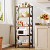 HOOBRO Bookshelf, 5-Tier Industrial Bookcase, Book Shelf Storage Organizer, Tall