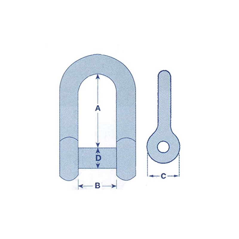 Stainless Steel D Shackle with Allen Screw Head 12MM (Dee
