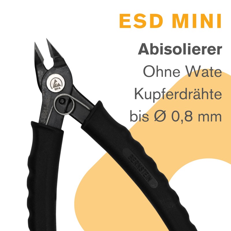 Bernstein ESD Wire Stripper Mini Side Cutters 135 mm Without