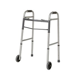 Medline Easy Care Two-Button Folding Walkers with 5" Wheels, G30757w, 1 Pound