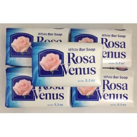 Rosa Venus (Pack of 5) Rosa Venus White or Pink Bar Soap, 5.3 oz. You Choose! - White