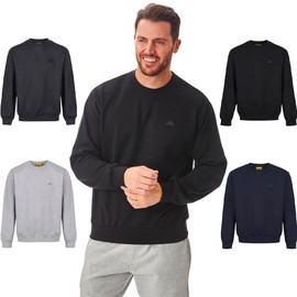 Iron Mountain IMSWT205 Mens Recycled Yarn Eco Friendly Antipill, Flexible and Comfortable Crew Neck Soft Fleece Top Sweater, Black, S