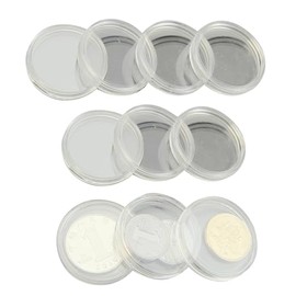 SimpleLife 10 Piece 28mm Clear Round Cases Coin Storage Capsules Holder Round Plastic