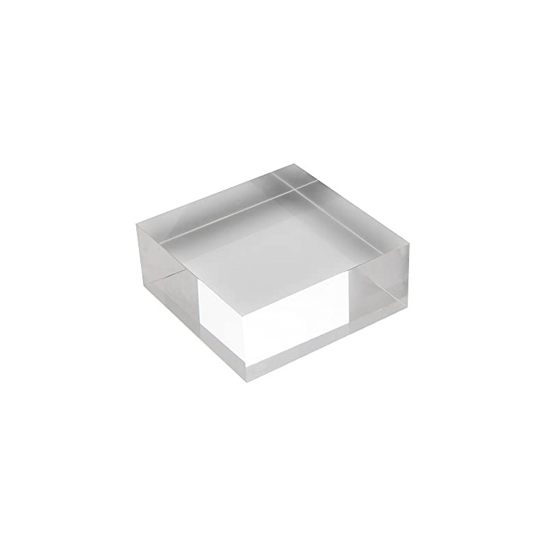 Square Acrylic Block 70 x 70 x 30 mm Transparent,