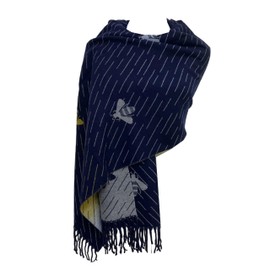 GFM® Cashmere Texture Bumble Bees Shawl Scarf for Autumn Winter (S2-Navy) (BESHL-FS-7319-C-GHNL)