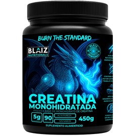 Creatina Monohidratada 450 g  Alta pureza y sin sabor  90 servicios  Ideal para fuerza, energía y rendimiento  Fácil de mezclar  Cero azúcares...     