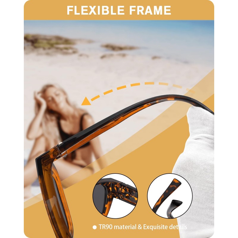 Meeloog Polarized Fit Over Glasses Sunglasses for Women UV Protection,