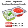 RDGDFONG 20 PCS Plastic Snack Containers, Double Compartment Condiment Containers