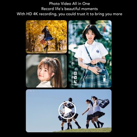 4K Digital Camera, 50MP Vlogging Camera for Photography and Video, Autofocus Anti Shake, Point and Shoot Digital Camera, 16x Zoom, Built in Fill Light, Support Up to 32G