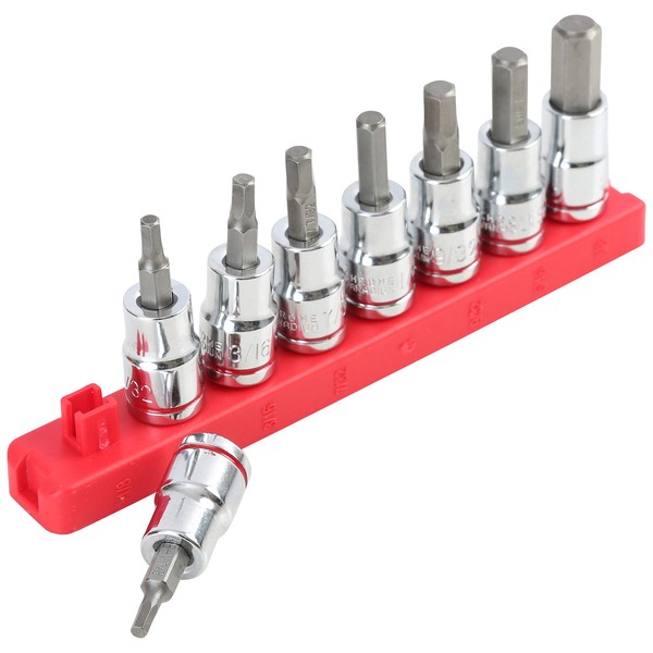 Hyper Tough 9-Piece 3/8-Inch Drive SAE Hex Socket Bit Set